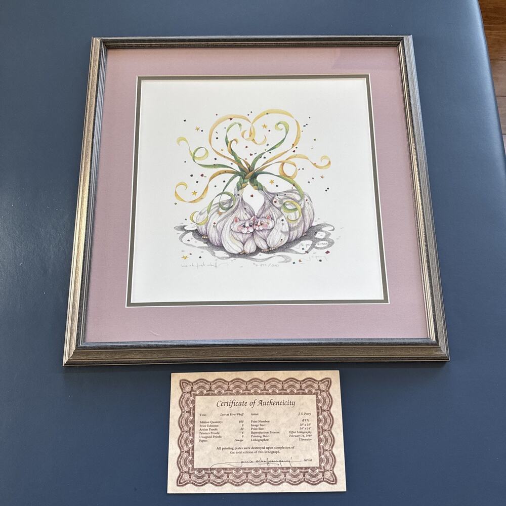 Jamie J.S. Perry Signed 399/800 "Love at First Whiff" Ltd Etd Framed Lithograph